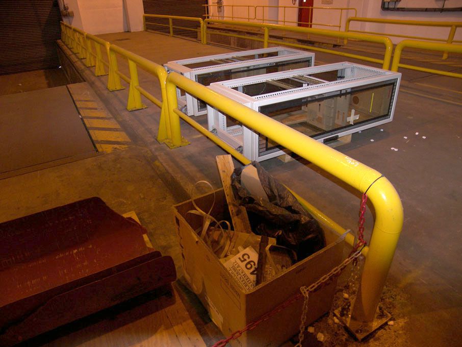 6x heavy duty floor mounted safety barrier, 2500x9...