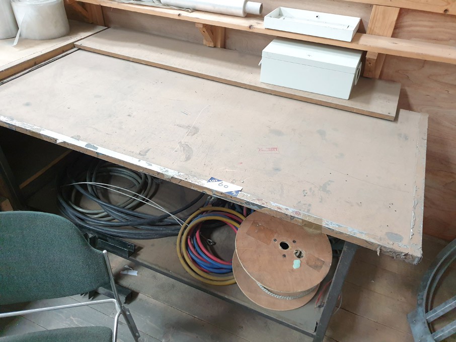 2x metal frame work tables, 1600x740mm - Lot locat...