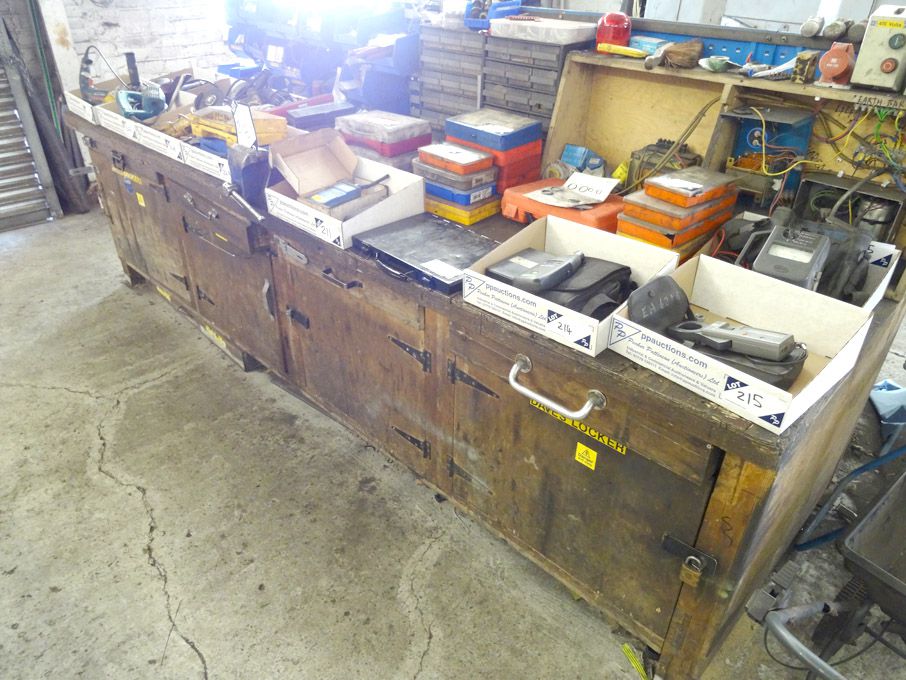 3050x900mm wooden workbench with built in cupboard...