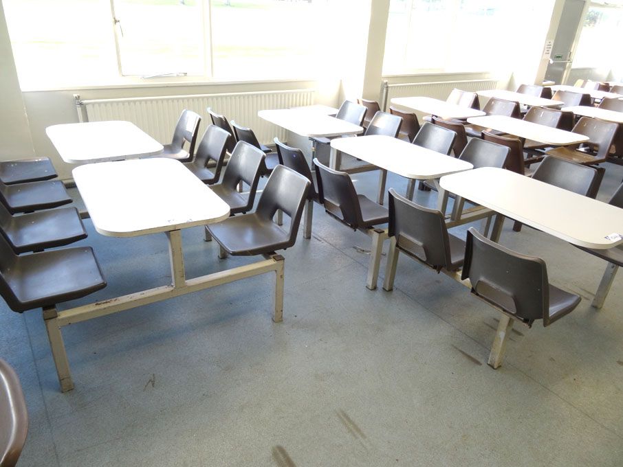 5x black / grey 4 seater canteen tables, 1000x600m...