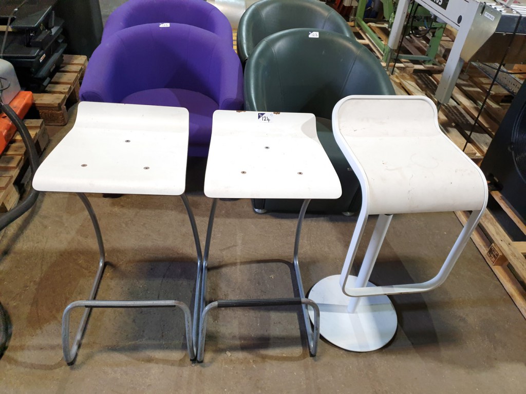 3x various white bar stools - Lot Located at: PP S...