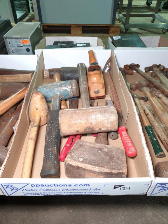 Qty various wooden & nylon mallets, files, Ulmia w...
