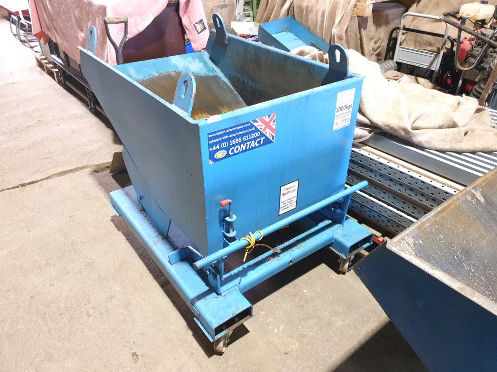 Contact mobile forkable tipping skip, 800x1150x800...