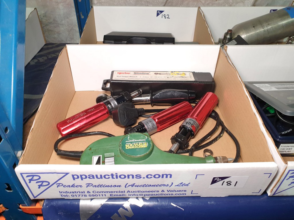 Qty various torque wrenches, torque drivers, elect...