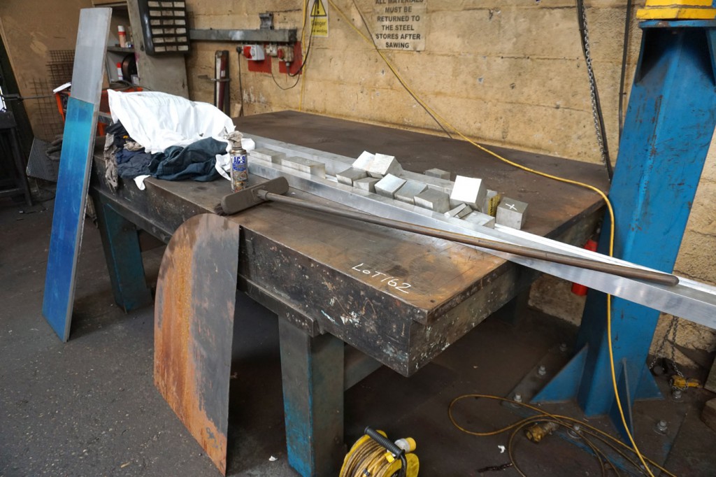 2440x1570mm heavy duty welding table (contents not...