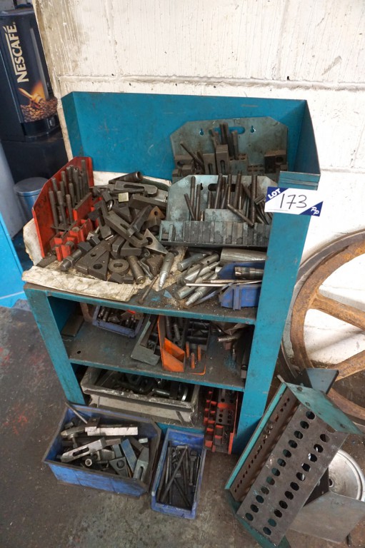 Large Qty various clamping equipment on rack