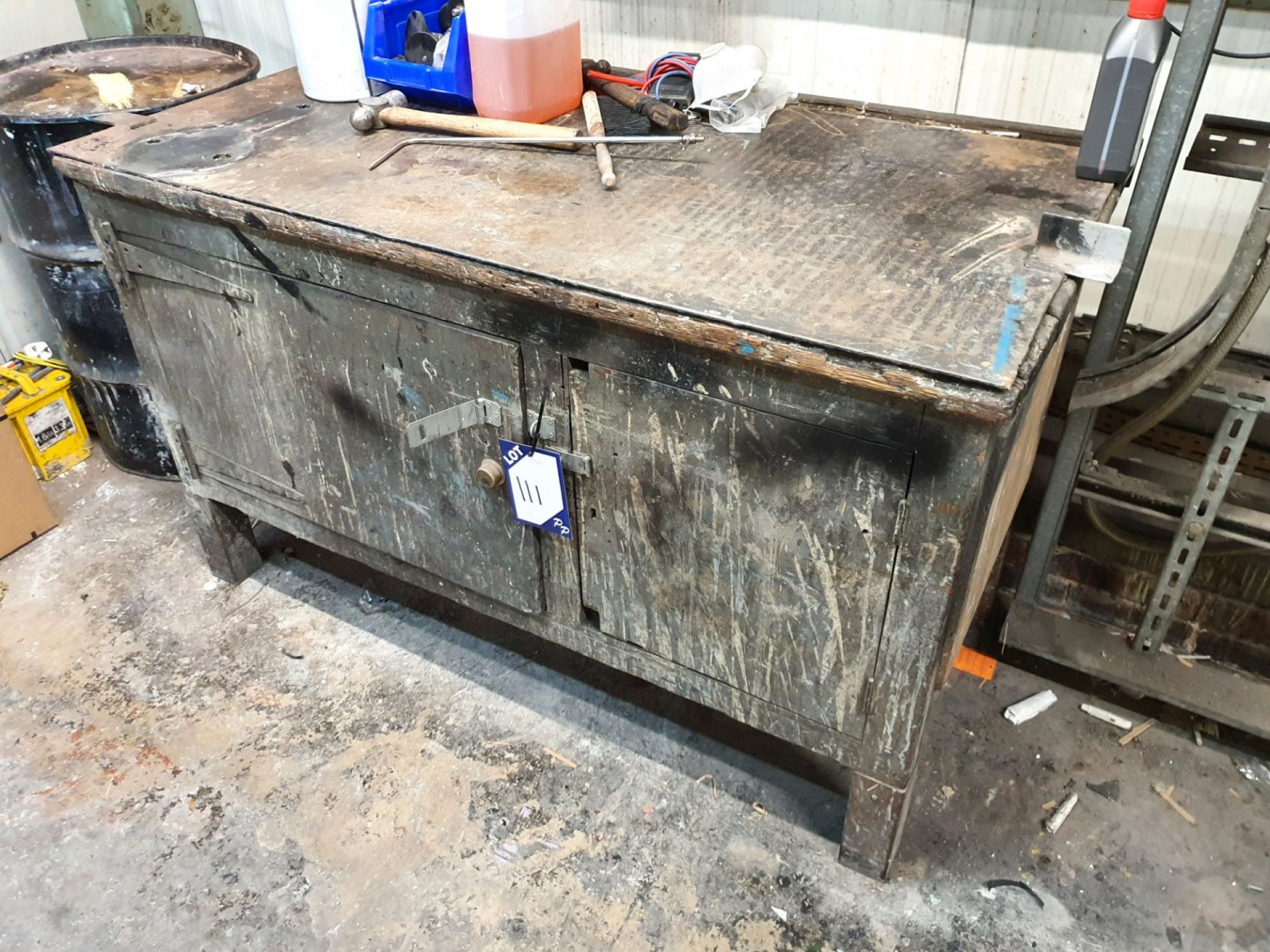 Wooden metal top workbench, 1500x800mm