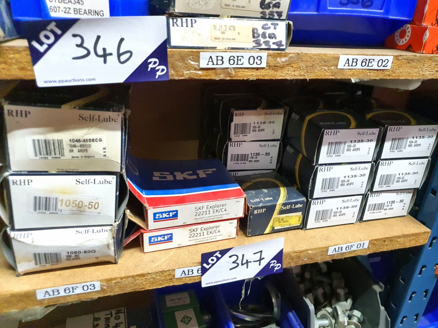 3x RHP 1050-50, 2x SKF 22211, 15x RHP 1135-50 bear...