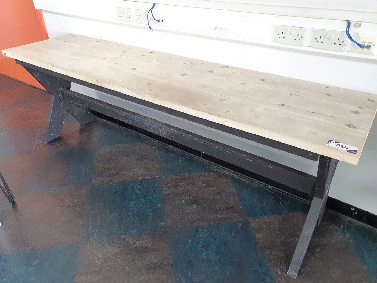 Wooden canteen table, 2400x610mm
