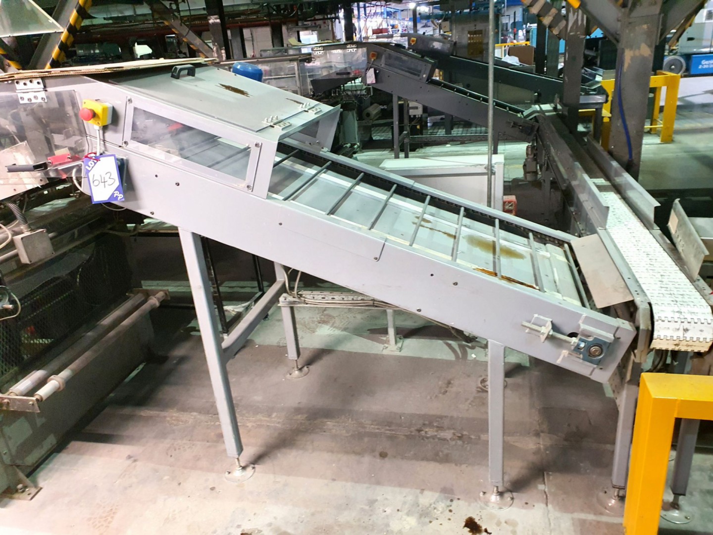Incline conveyor, 600x1800mm inc: Emerson & Renwic...