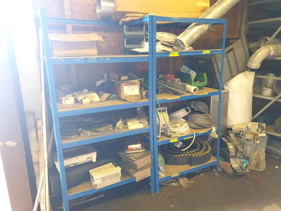 2 Bays light duty racking with various electrical...