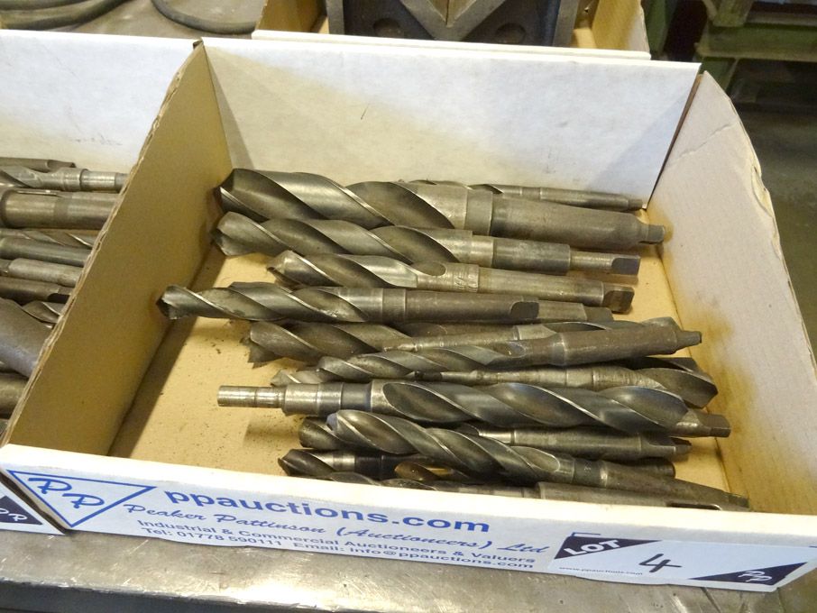 Qty HSS taper shank twist drills to 1 19/32" appro...