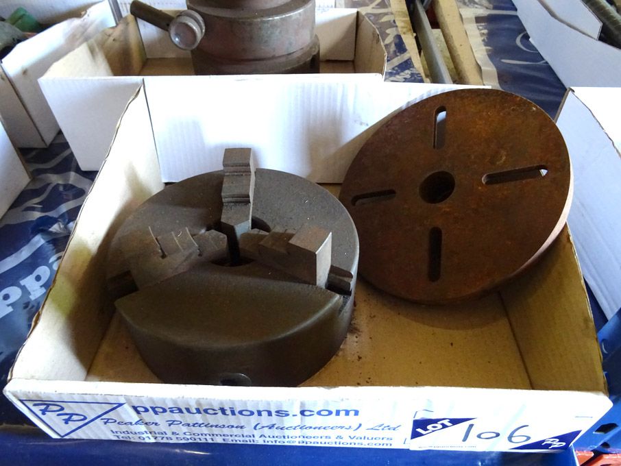 190mm dia 3 jaw chuck & 200mm dia face plate