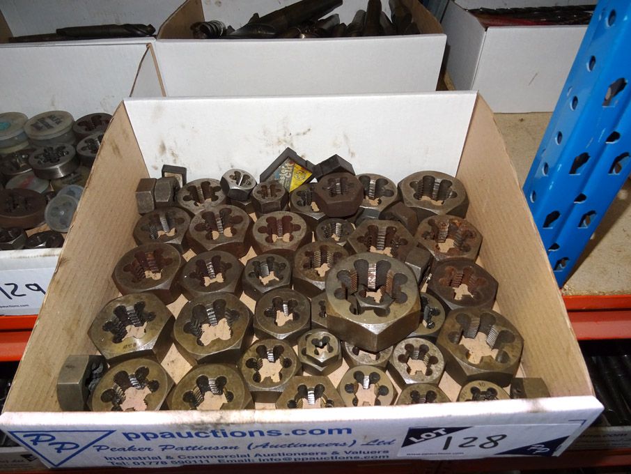 Qty various HSS dies to 1 1/4" approx