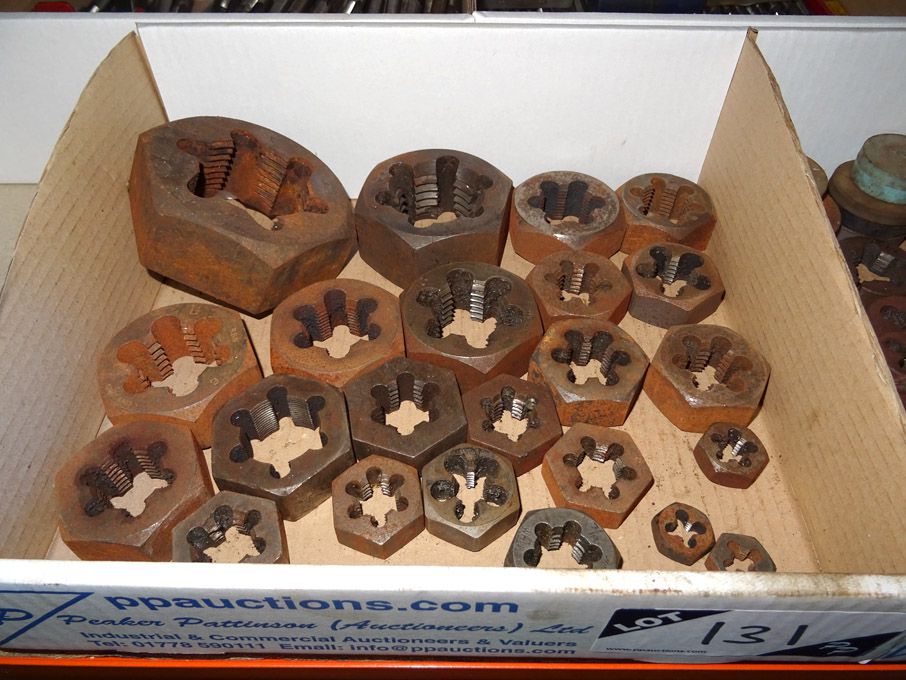 Qty various HSS dies to 2 1/2" approx