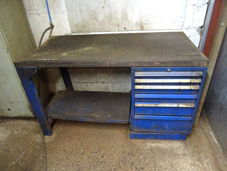 1500x750mm metal frame workbench with built in mul...