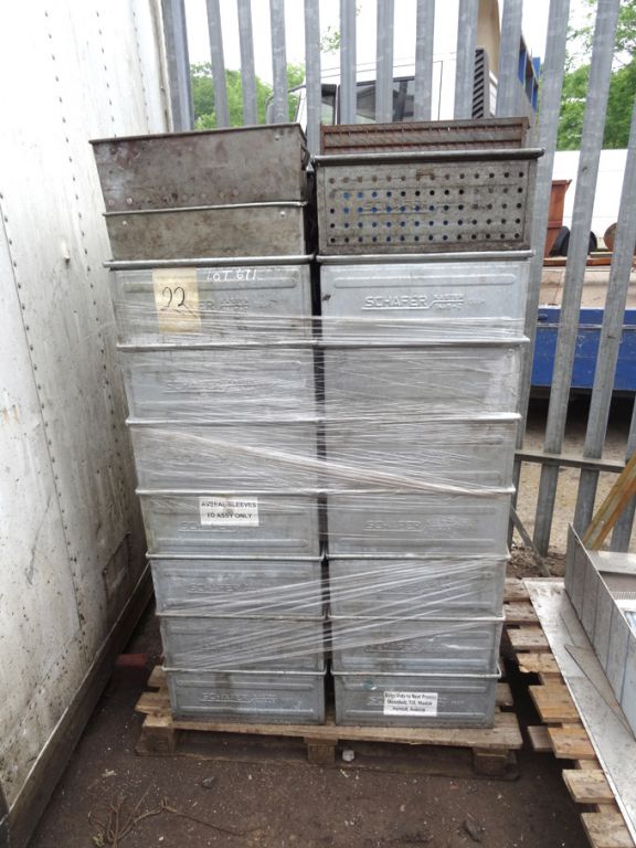 Qty metal tote bins, 450x300x200mm