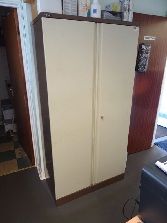 Bisley 2 door metal storage cupboard, 910x450x1800...