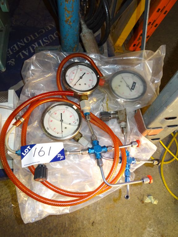 2x various pressure gauges & pipes - Lot Located a...