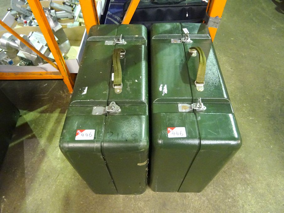 2x Green transit cases, 600x500x250mm (EX-MOD) - L...