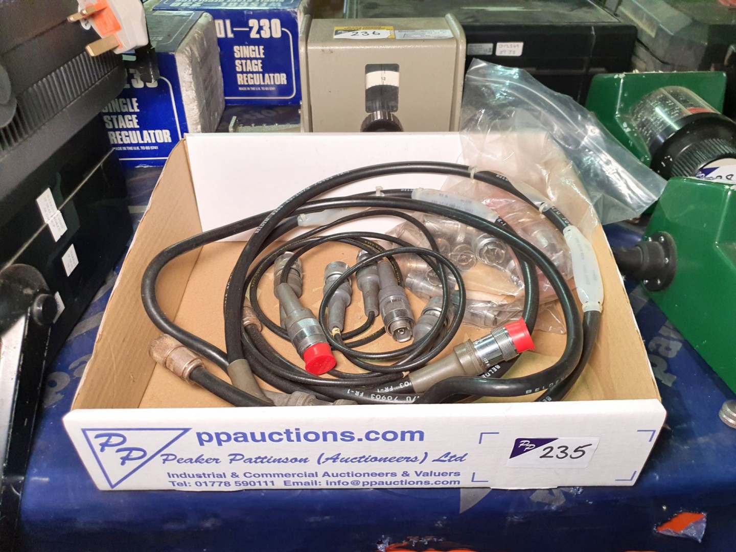 Box of General Radio GR connectors/adaptors/cables...