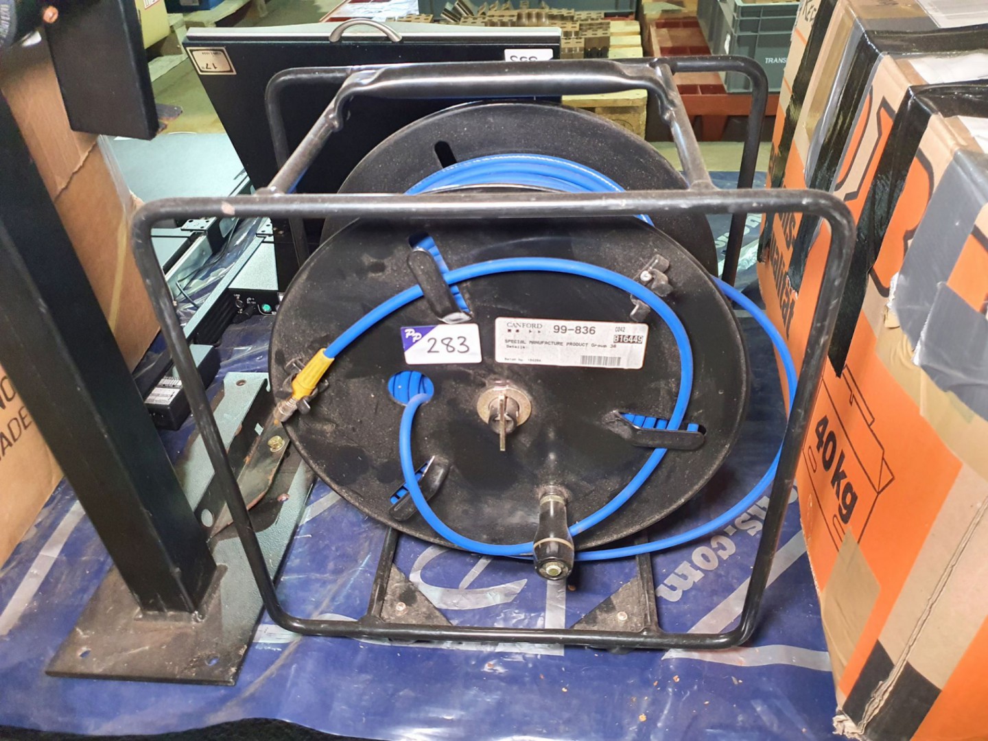 Canford cable reel with 80m composite Belden video...