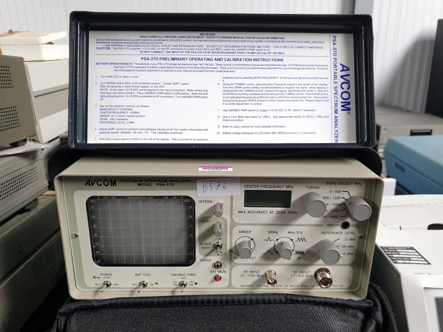 Avcom PSA 37D portable spectrum analyser, 0-1750MH...