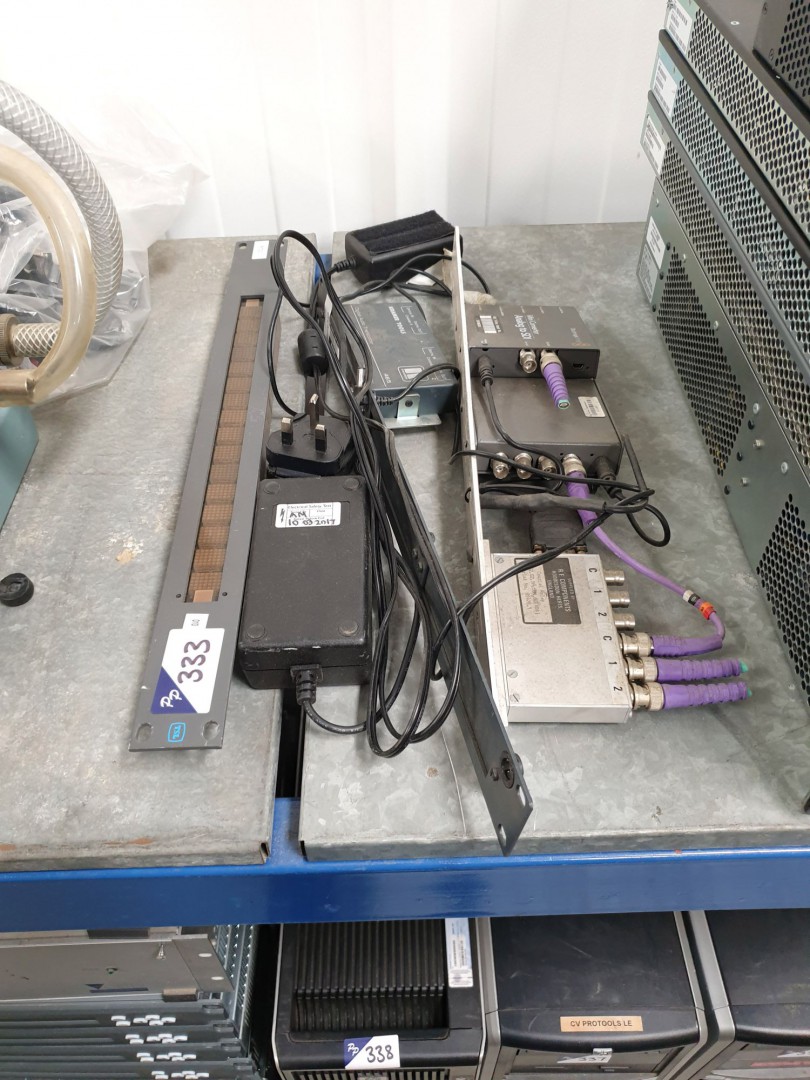2x rack frames inc: coaxial relay, Black Magic ana...