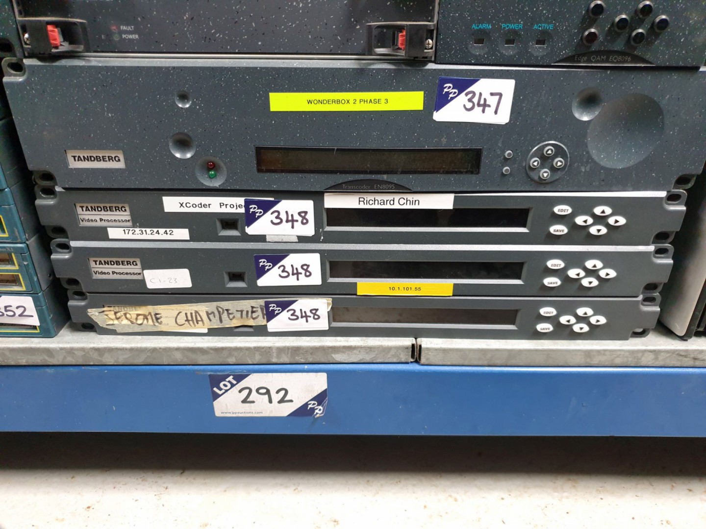 3x Tandberg video processor frames