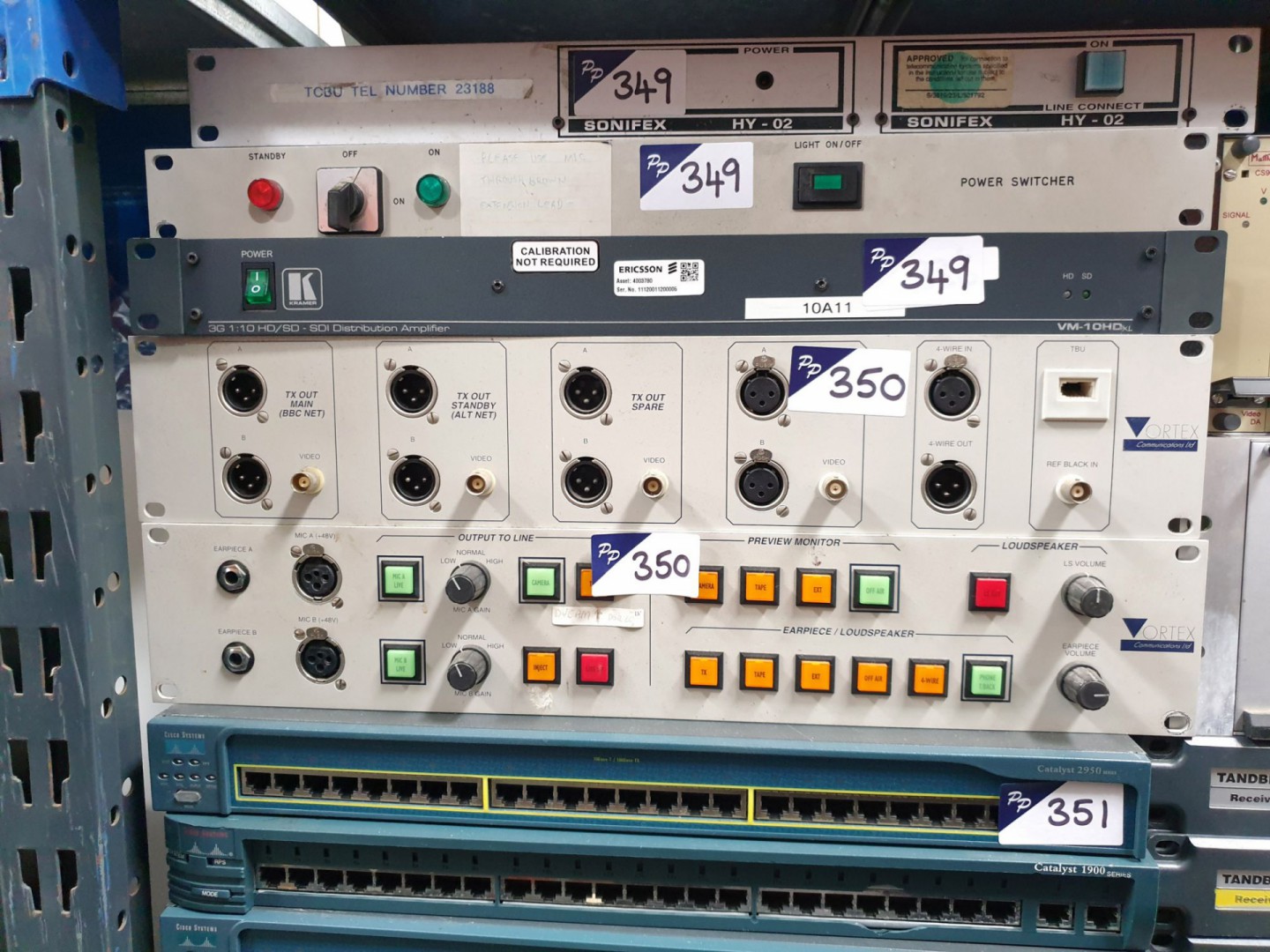 2x Vortex rack type monitoring units