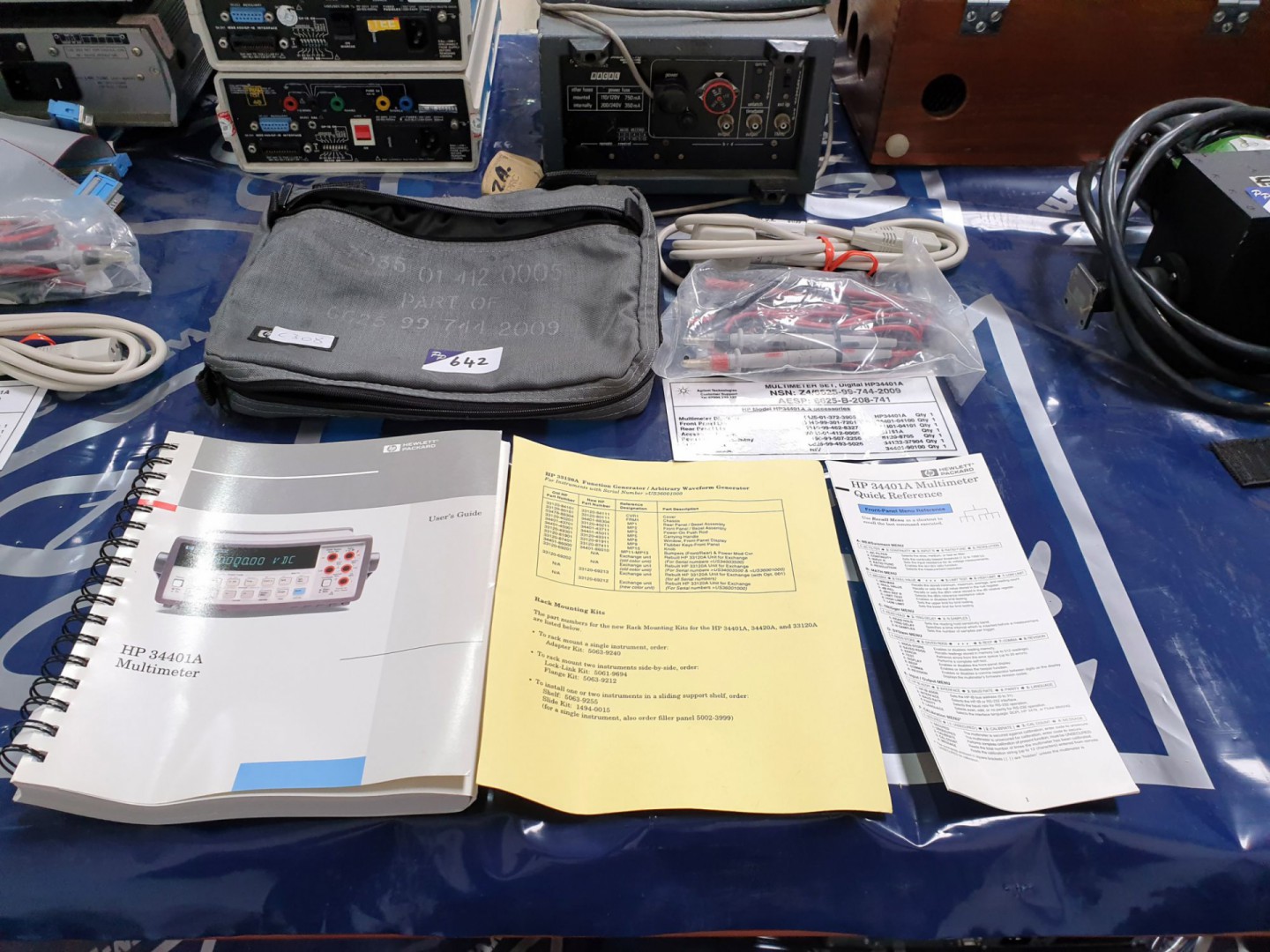 HP / Agilent 34401A accessory kit in pouch with ma...