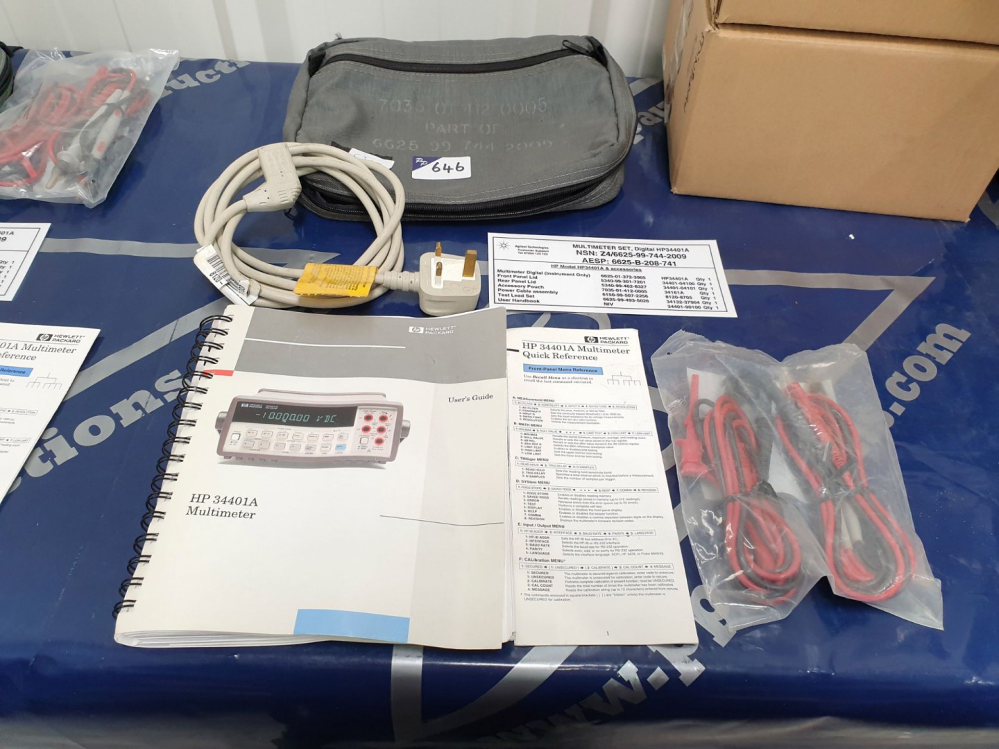 HP / Agilent 34401A accessory kit in pouch with ma...