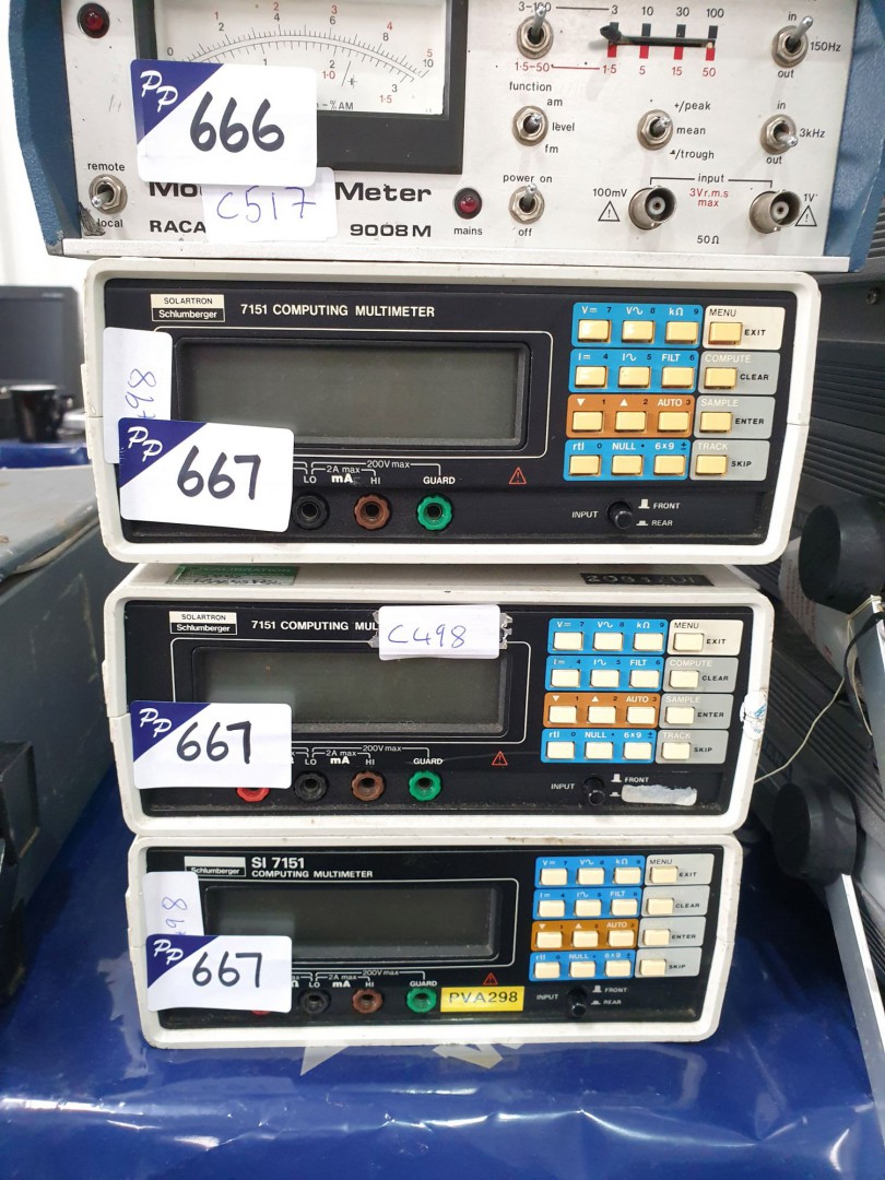 3x Solartron / Schlumberger 7151 computing multime...