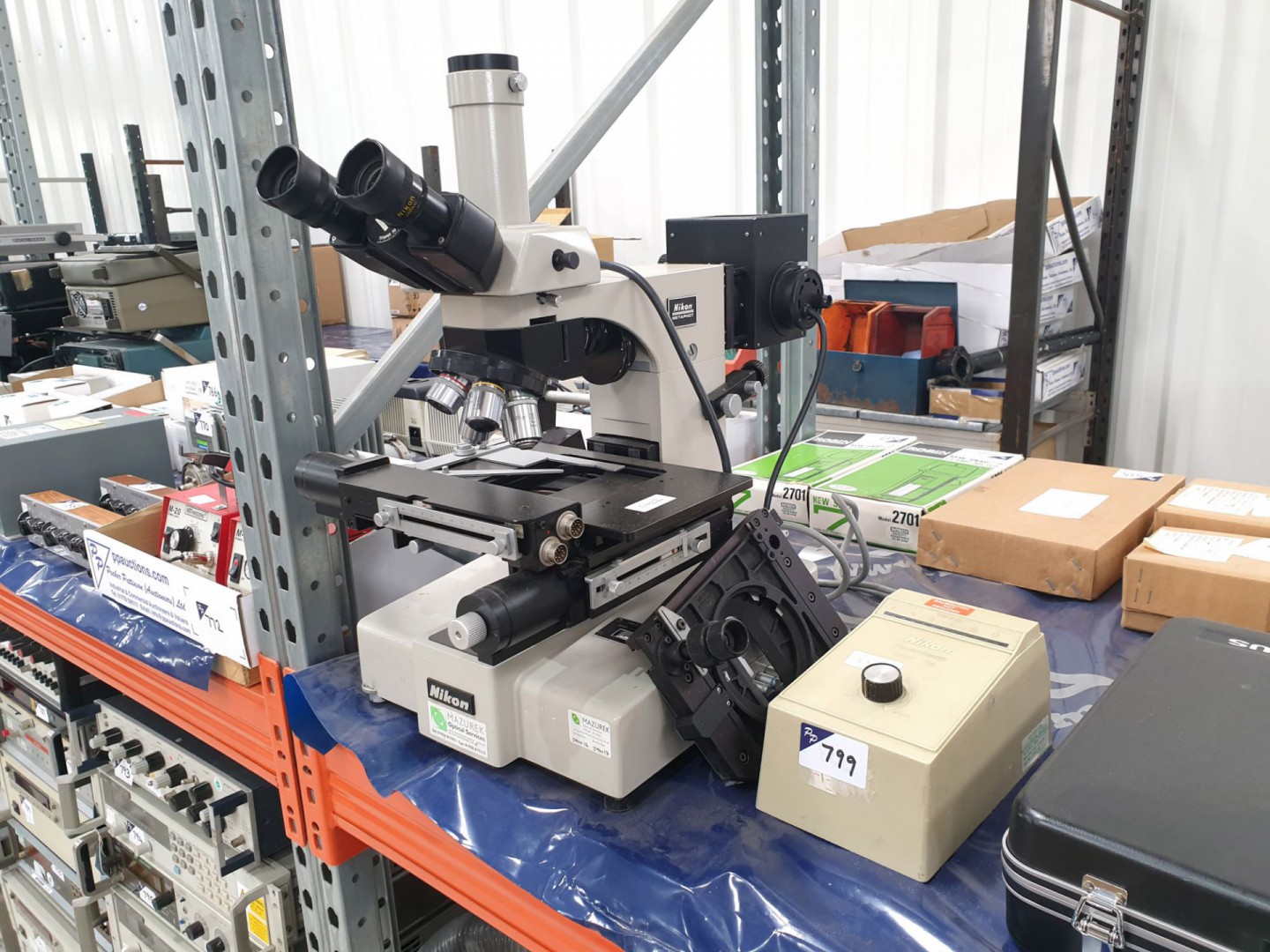 Nikon Metaphot stereo microscope with Nikon transf...