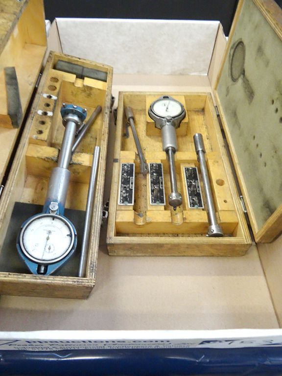 2x John Bull dial bore gauges in wooden case