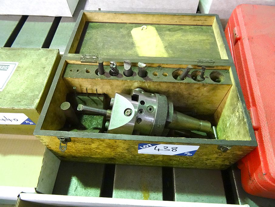 4" diameter boring head with equipment in wooden c...
