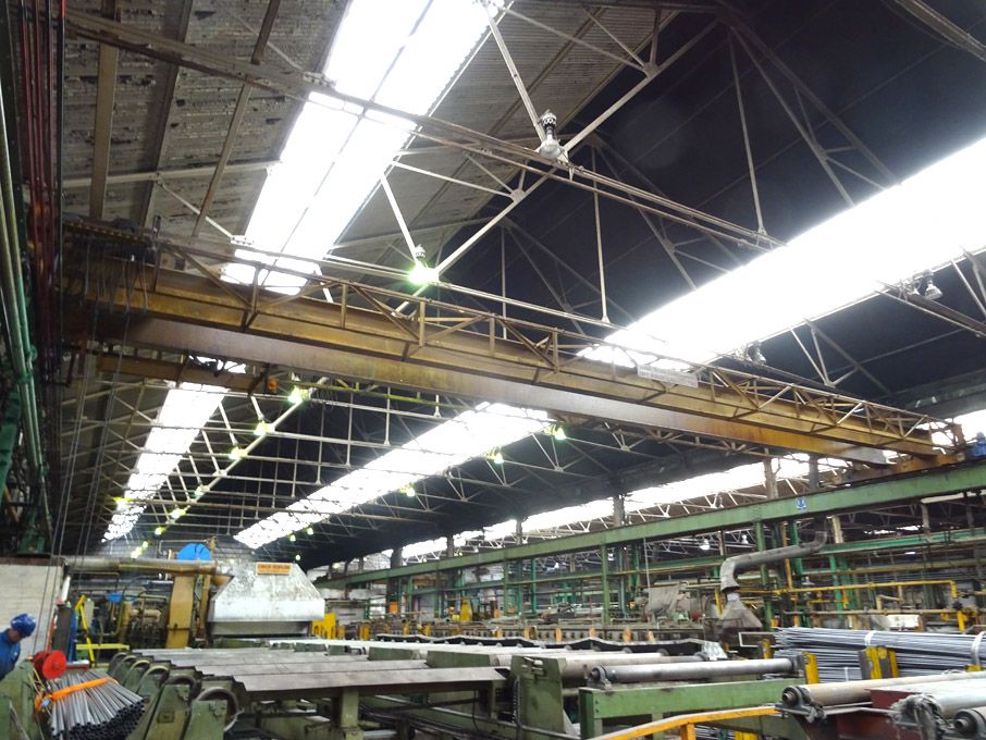 Wharton 5 ton twin girder overhead crane, 19m appr...