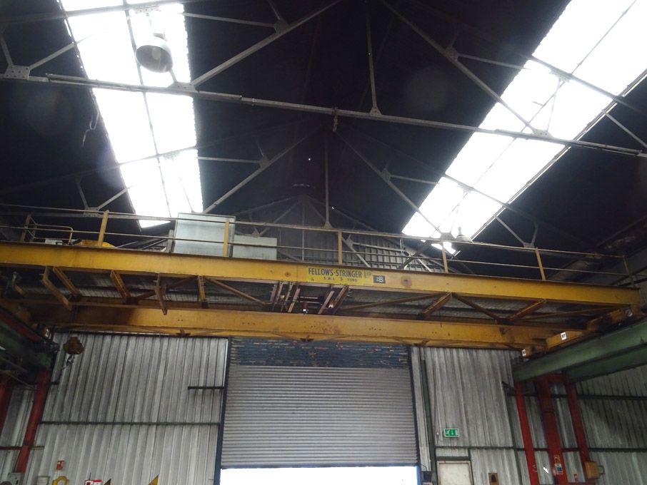 Fellows Stringer 3 ton twin girder overhead crane,...