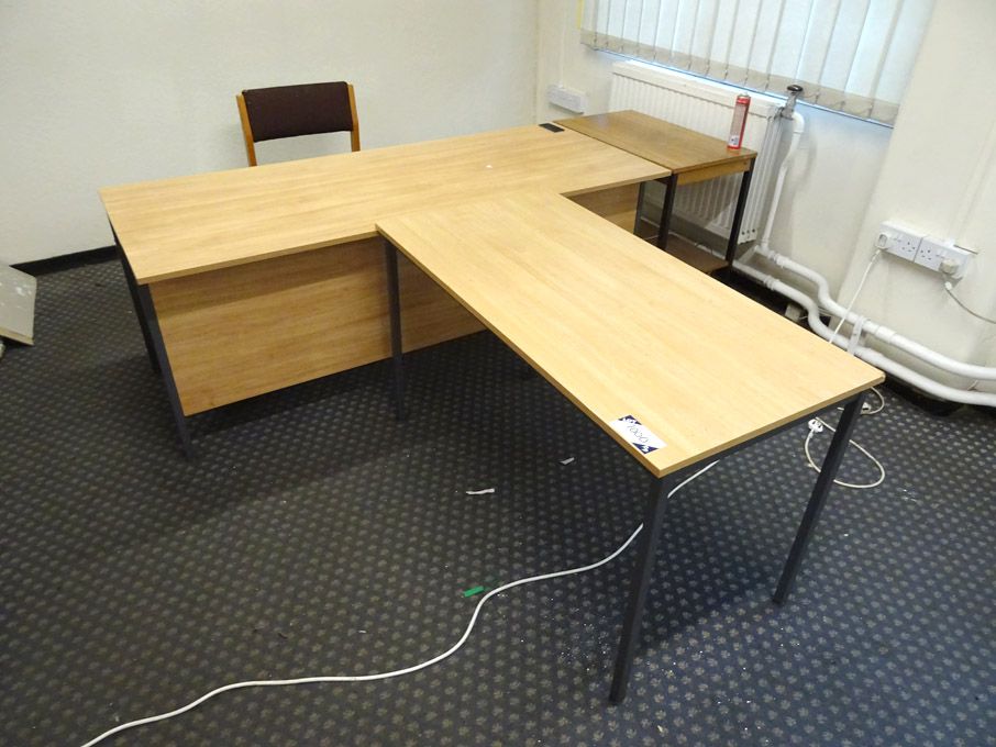 Contents of office inc: maple double pedestal desk...