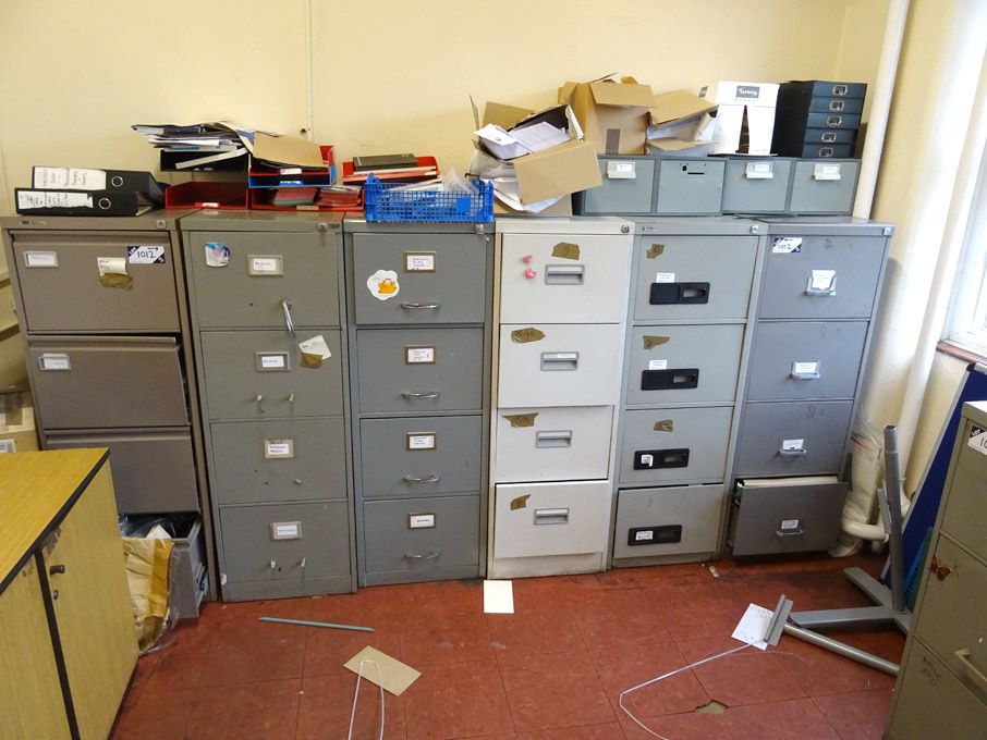 7x Easiscan etc metal 4 drawer filing cabinets - L...
