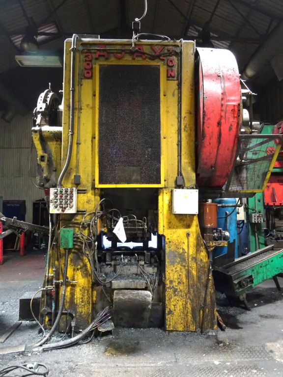 Ajax 1300 ton mechanical forging press, 32x32" bed...