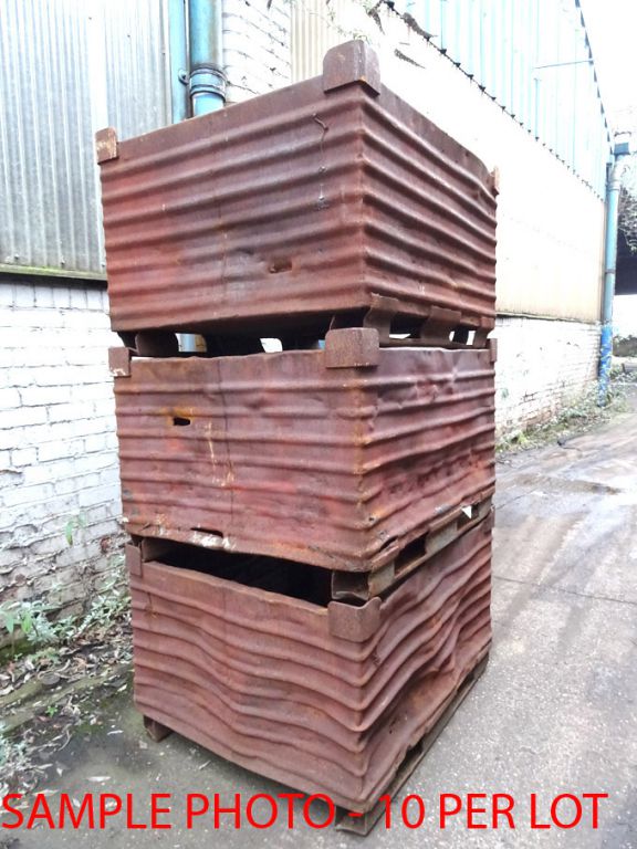 10x metal solid sided forging bins - Lot located a...