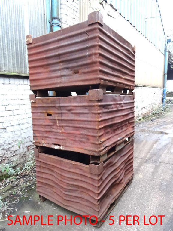 5x metal solid sided forging bins - Lot located at...
