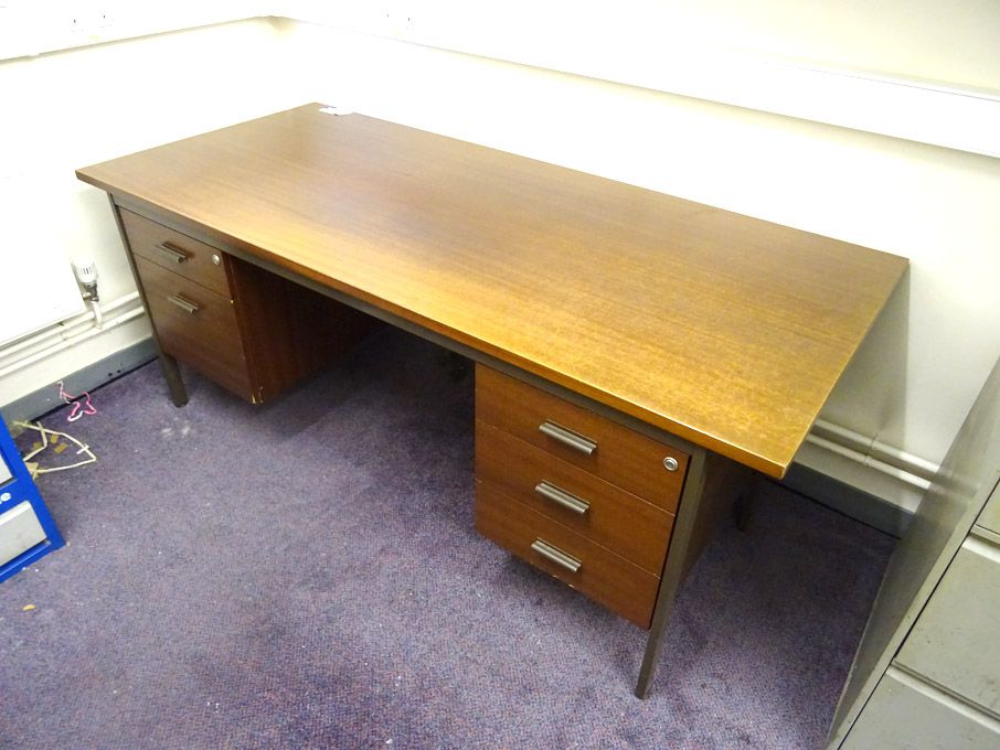 Rectangular mahogany office desk, 1800x800mm appro...