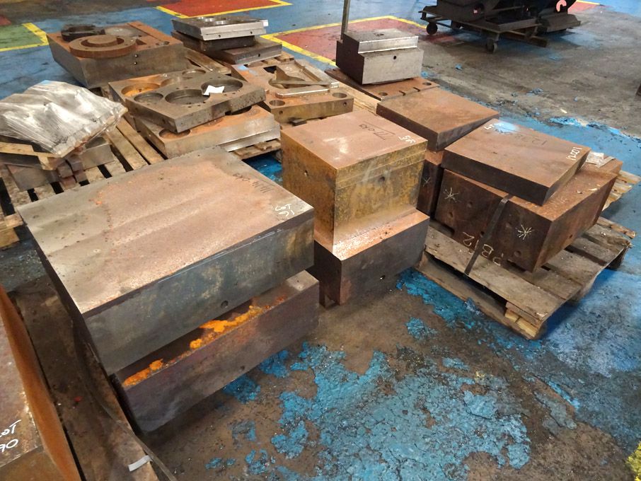Qty various H13 tool steel raw die blocks, 3630kg...