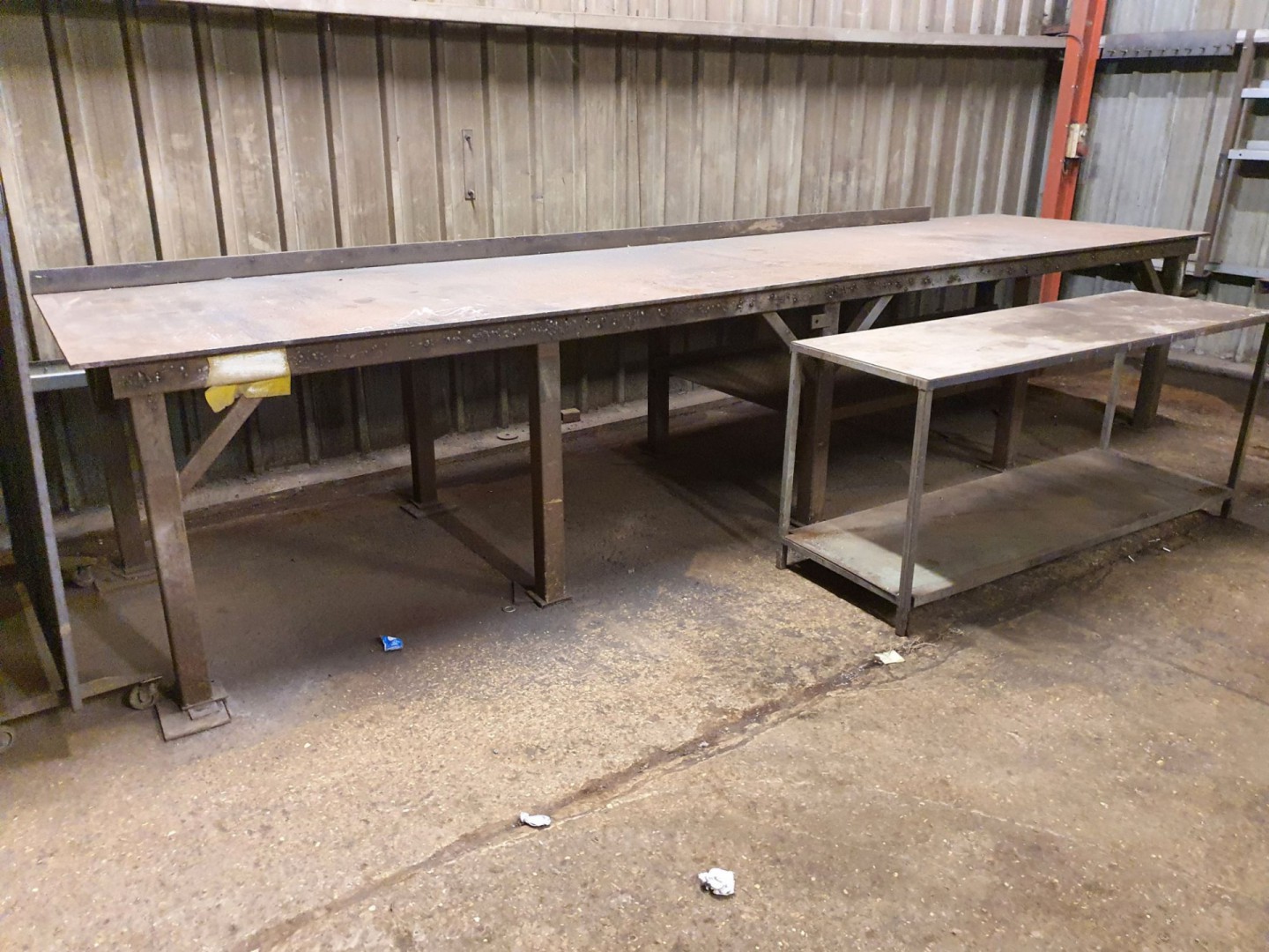 Large heavy duty steel work bench, 5000x1250mm
