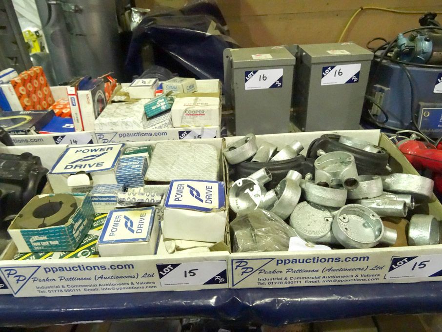 Qty various bushes, pipe fittings etc in 2 boxes -...