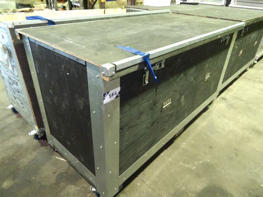 Mobile wooden storage case, 1720x660x830mm approx...