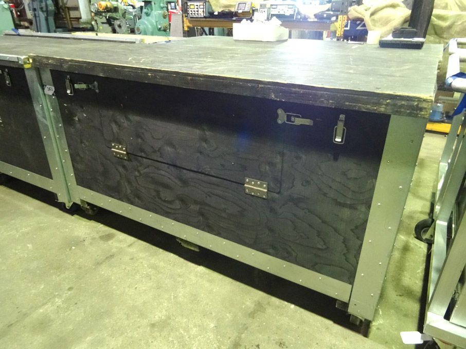 Mobile wooden storage case, 1720x660x830mm approx...