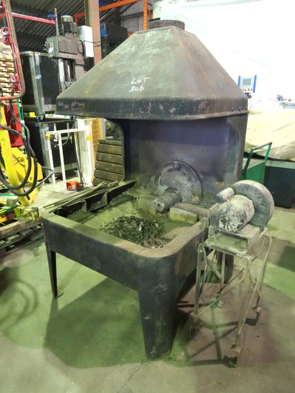 Blacksmith hearth with blower unit - lot located a...